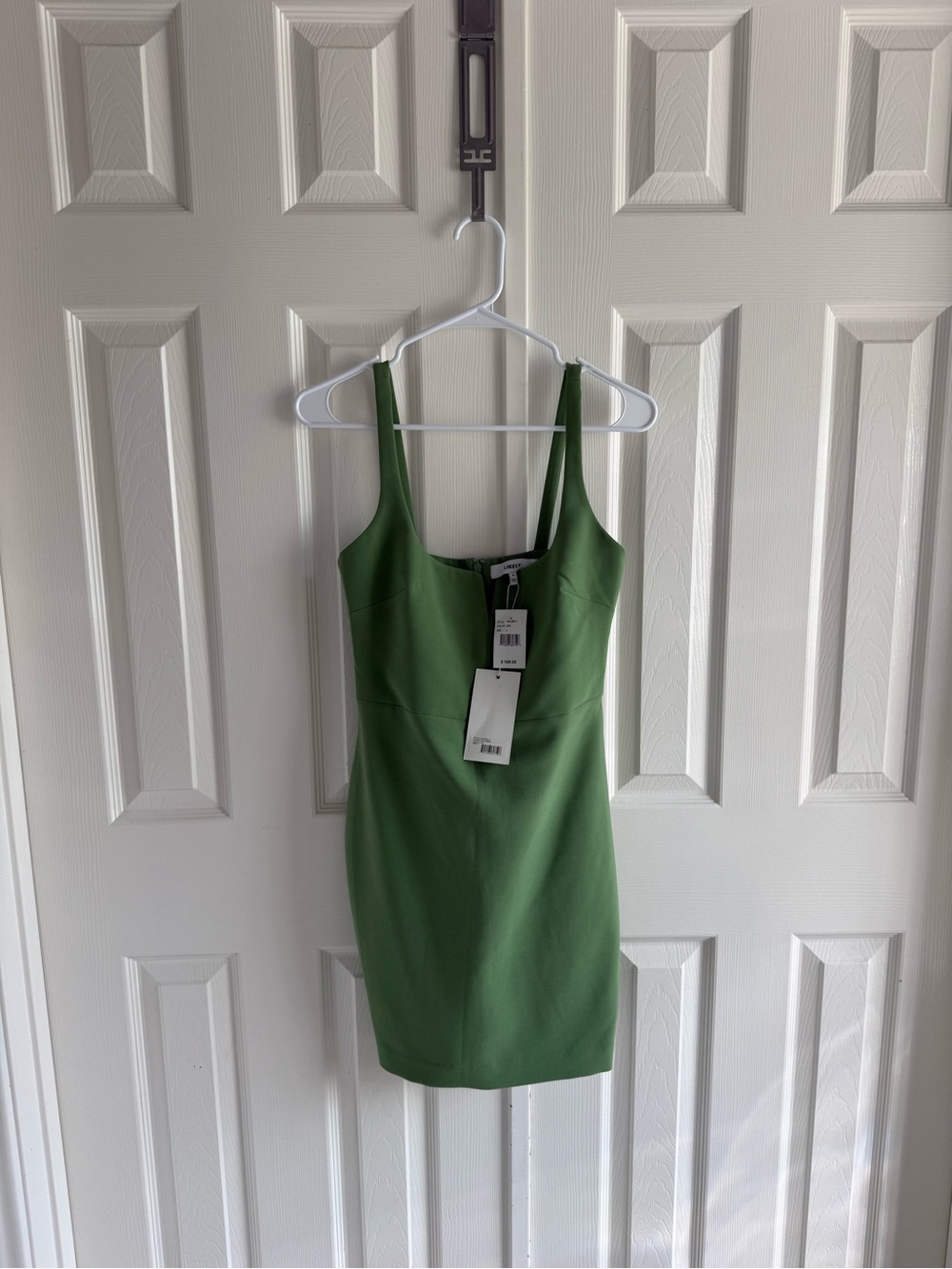 Likely // Green Square-Neck Mini Dress (NWT)